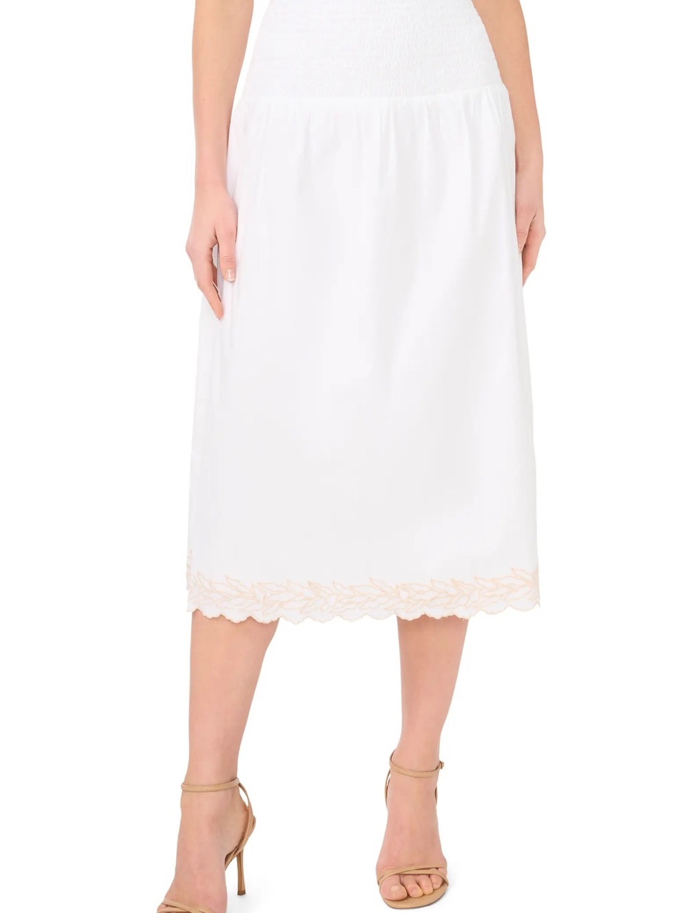 Parker White Lace-Trim Midi Skirt - Women size XL new!